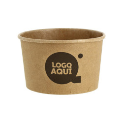 Pote de sorvete kraft (240ml) Personalizado 1 Tinta