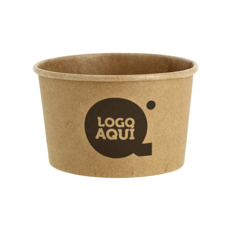 Pote de sorvete kraft (240ml) Personalizado 1 Tinta