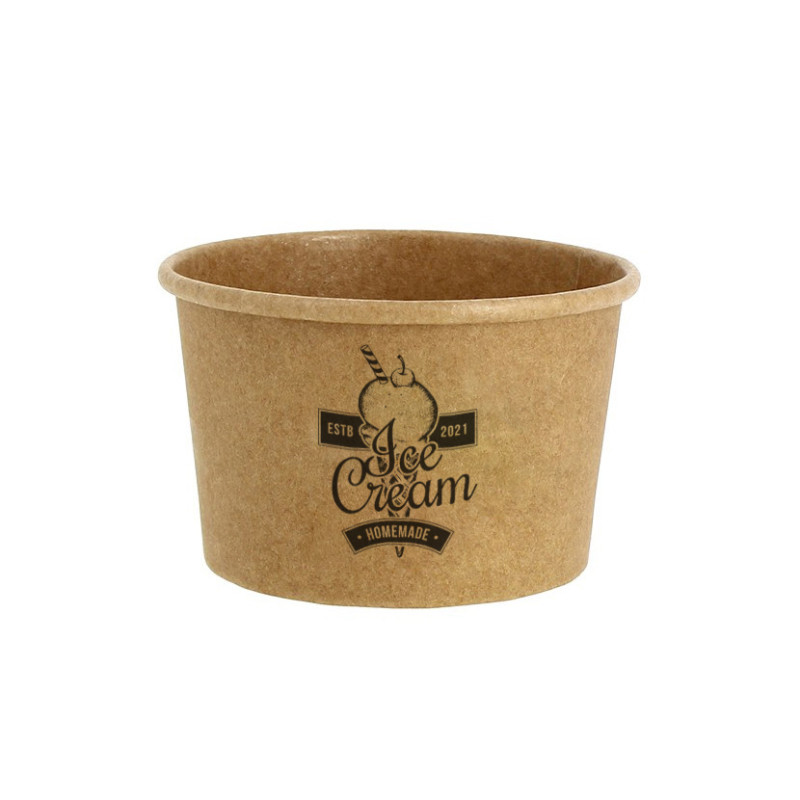 Pote de sorvete kraft (120ml) Personalizado 1 Tinta