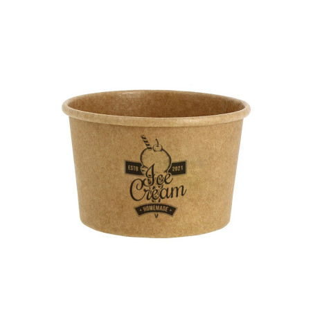 Pote de sorvete kraft (120ml) Personalizado 1 Tinta