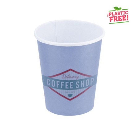Vasos de cartón para café personalizados plastic free 1 a 4 tintas