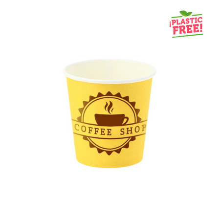 Vasos de cartón para café personalizados plastic free 1 a 4 tintas