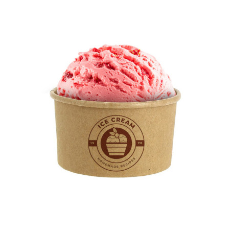 Potes de sorvete Kraft personalizados (90ml) 1 Tinta