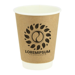 Vasos para café doble capa cartón kraft Personalizados 1 tinta
