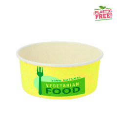 Ensaladera Cartón Blanco Plastic Free 750 cc Impresa 1 a 4 colores