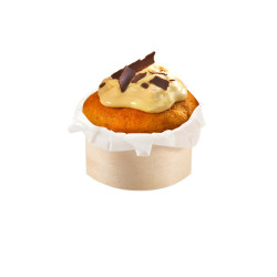 Molde de madera y papel de hornear mini para pastelitos (8,5Øx4cm)