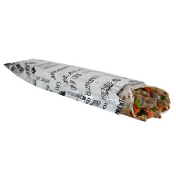 Bolsa antigrasa para bocadillos aluminio blanco (9+4x30 cm)