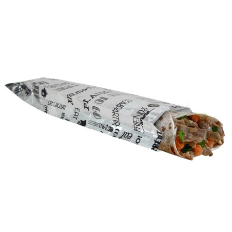 Bolsa antigrasa para bocadillos aluminio blanco (9+4x30 cm)