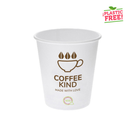 Copos para café brancos ECO sem plástico Personalizado 1 tinta