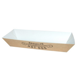 Barquetas de cartón kraft Hot Dog 1 - 4 tintas + Barniz