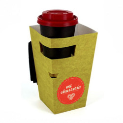 Envase para Churros Automontable Kraft Personalizado 1-2 Tintas +  Barniz