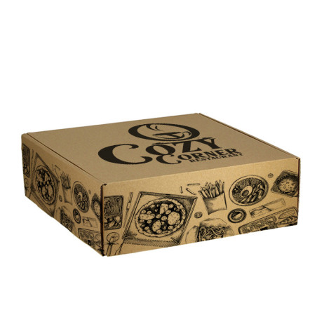 Cajas Menú MicroCanal Cartón Kraft 6 divisiones Personalizada 1-2 Tintas