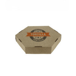 Caja de cartón kraft tortilla (26Ø) Personalizada 1-2 Tintas