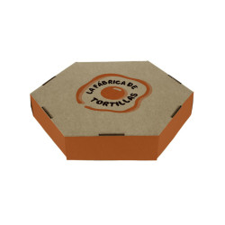 Caja Cartón Kraft para tortilla (24Ø) Personalizada 1-2 Tintas