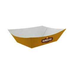 Bandeja Cartón Patatas y Fritos Kraft 300 cc 1 - 4 Tintas Barniz
