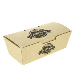 Caja Cartón Kraft Hot Dog Take Away 1 - 2 Tintas + Barniz