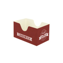 Estuche Horizontal para Sándwich Cartón Kraft 1 - 2 Tintas + Barniz