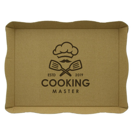 Bandeja Cartón Catering Micro Kraft 1 a 4 Tintas +  Barniz