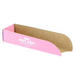 Cuña Cartón Hot Dog Pequeña Kraft 1 - 4 Tintas +  Barniz