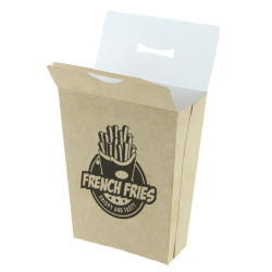 Petaca Patatas Take Away Cartón Kraft 1 - 2 Tintas + Barniz