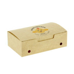Cajas fritos mediana kraft SIN VENTILACIÓN Impresa 2 tintas