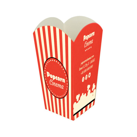 Palomitero Cartón Kraft Pequeño 45gr 1 a 4 Tintas + Barniz