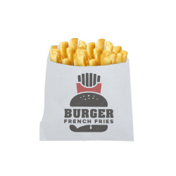 Bolsa Papel Antigrasa Blanca Patatas Fritas 12 X 12 cm Impresa 1 Tinta