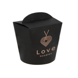 Envase para comida oriental de cartón kraft con tapa (750cc) Personalizado