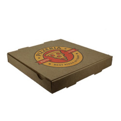 Caja Pizza Cartón Marrón 36 x 36 x 4 cm 1-2 Tintas