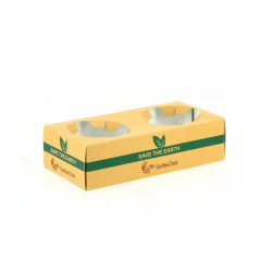 Portavosos Cartón Kraft Liner  300 gr/m²  2 unidades. 480 x 235 mm Impreso 1 color