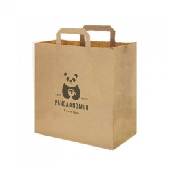 Bolsas Papel Kraft Asa Plana 28+17x29cm Impresa