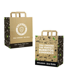 Bolsa Papel Kraft con asas (26+20x32cm) Personalizada