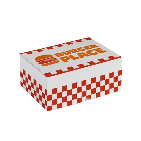 Caja para Hamburguesa y Fritos Blanco (1-2 tintas) | Personalizado Premium