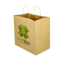 Bolsas Papel Kraft Asa Rizada (30 + 18 x 29cm) Impresa