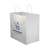 Bolsa Papel Blanca Asa Rizada (30+18x29 cm) Impresa