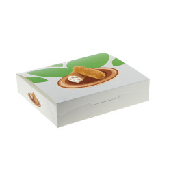 Caja Croquetas 19x16,5x4cm Cartón Estucado Kraft 250 gm/m² Impresa