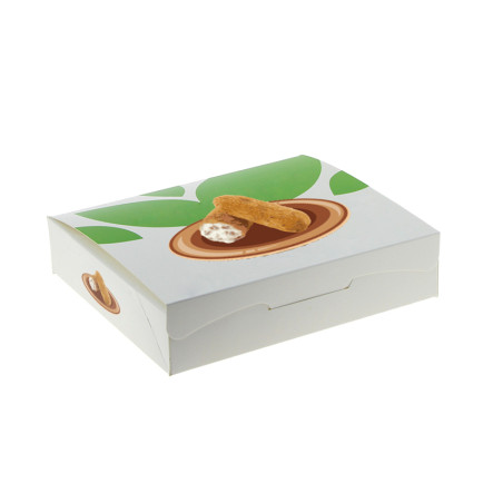 Caja Croquetas 19x16,5x4cm Cartón Estucado Kraft 250 gm/m² Impresa