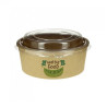 Ensaladera Cartón Kraft Plastic Free Con Tapa Rpet 500ml Impresa