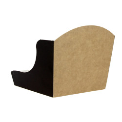 Barqueta para hamburguesas cartón negro kraft (11,5x12x12 cm)