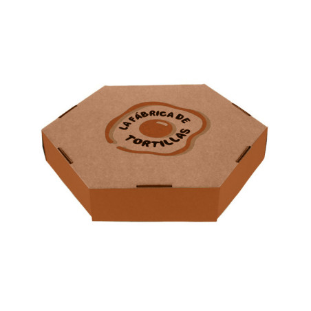 Caja Cartón Marrón para tortilla (24Ø) Personalizada 1-2 Tintas