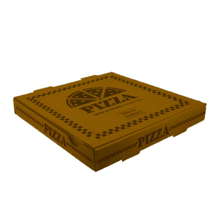 Caja Pizza Cartón Marrón 36 x 36 x 4 cm 1-2 Tintas