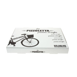 Caja 1/2 Pizza Mediana Cartón Blanco 30 x 40 x 4 cm 1-2 Tintas