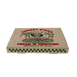 Caja 1/2 Pizza Mediana Cartón Kraft 30 x 40 x 4 cm 1-2 Tintas