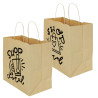 Bolsa Papel Asa Rizada Kraft (26+14x27cm) 100Gr Personalizada en 2 caras, 1 tinta