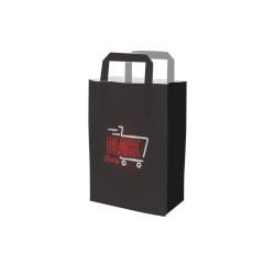 Bolsa Papel Blanca 20 + 10 x 28 cm Asa Plana Personalizada