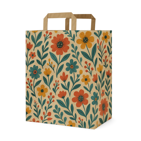 Bolsa de Papel Kraft (asa plana) | Personalizado Premium