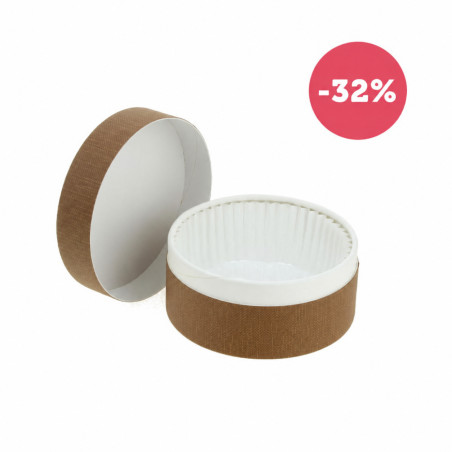 Molde de cartón kraft premium para tarta de queso (12,6Ø x 5,7cm)