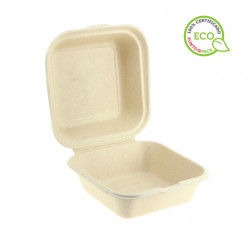 Caixas de hambúrguer em fibra Kraft (15x15x8cm) | PointQpackName