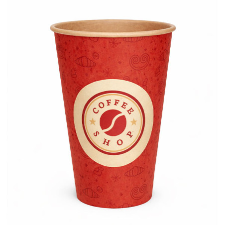 Vasos de cartón kraft para café personalizados impresión digital 1-4 tintas