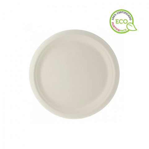 Platos de caña de azúcar blancos (18Ø) Platos de caña de azúcar blancos (18Ø)